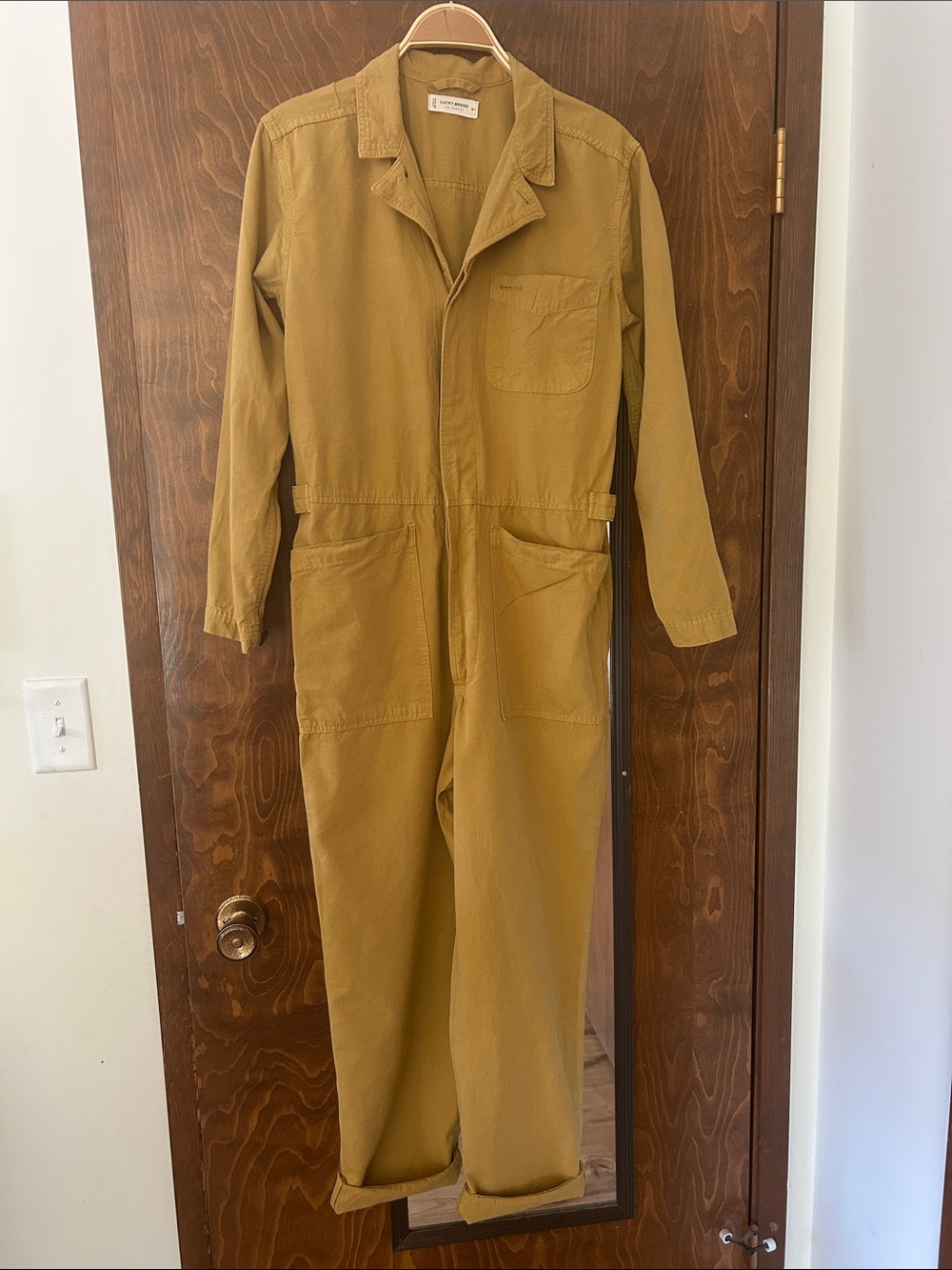 Lucky Brand Mustard Utility Jumpsuit